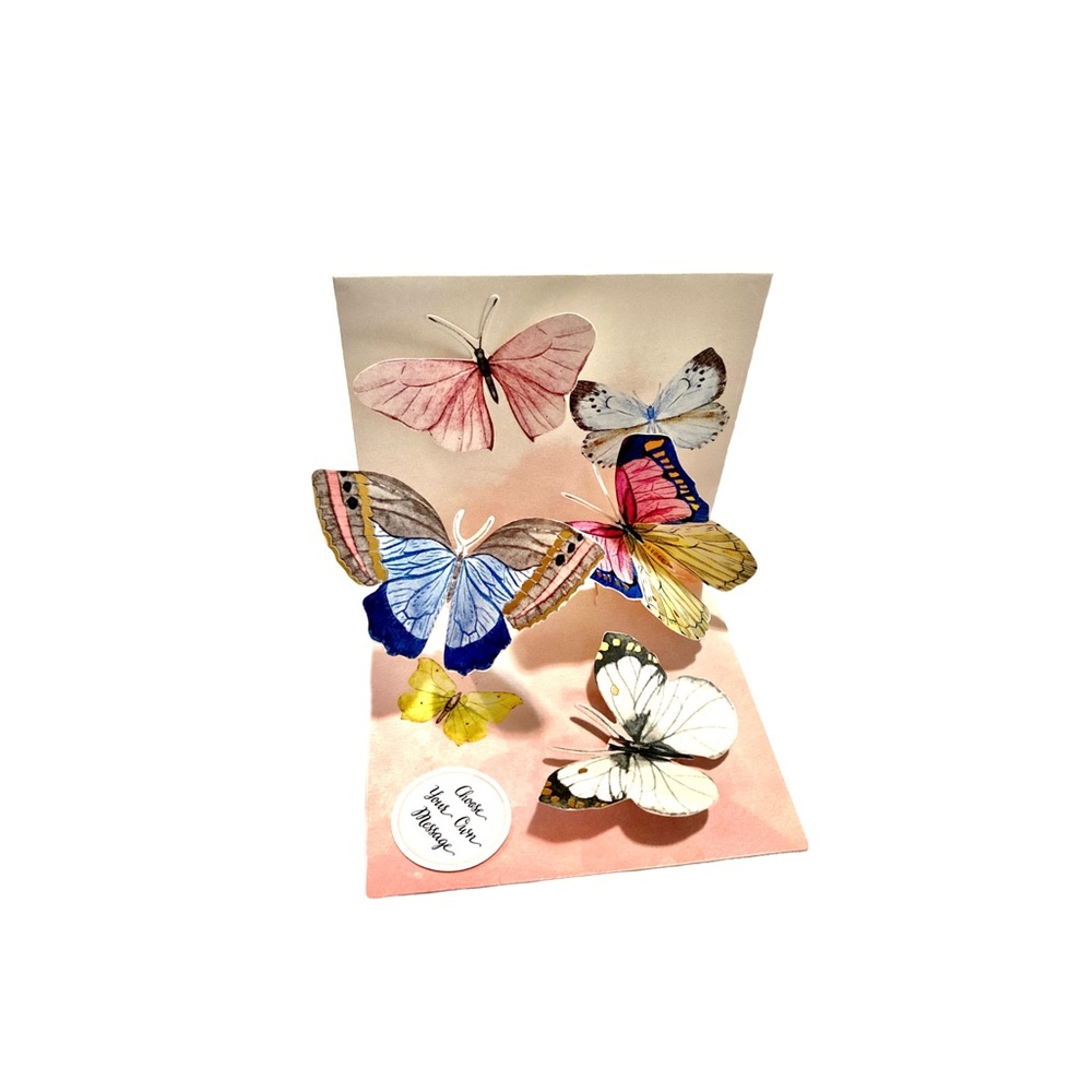 Up With Paper Treasures Pop-Up Greeting Card — Watercolor Butterflies